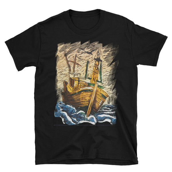 Sailing ship through the storm